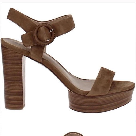 VIA SPIGA IRA STRAPPY PLATFORM HIGH TOFFEE SUEDE SIZE 7M - Picture 3 of 7